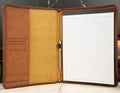 Custom Blank Laser Engraved Leatherette Professional File Folders A4 Zipper Portfolio With Notepad