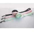 Solid Color Waterproof 5m Polyester PVC Webbing Dog Leash Honeycomb Style Rivet Decoration Lights Outdoor Training
