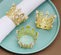 Crown Napkin Rings Holders Gold and Sliver for Spring Wedding Valentines Day Easter Dinner Parties Home Table Decoration