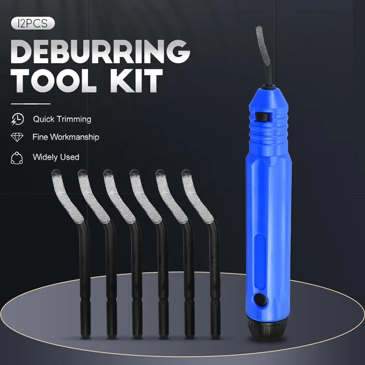 12pcs Industrial Grade Plastic Handle Pocket Knife 360 Spin Hand Deburring Tool Blades Trimming Knife for Metal 3D Print Rubber