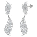 Wholesale Ruizuan Luxury Women's Moissanite Earrings 925 Silver Peacock Feather Animal Jewelry Rhodium Plated for Weddings Gifts