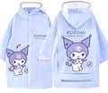 Kids Raincoat Waterproof Cute Cinnamoroll Kuromi Design with Reflective Strip Transparent Brim and Big Space for Schoolbag