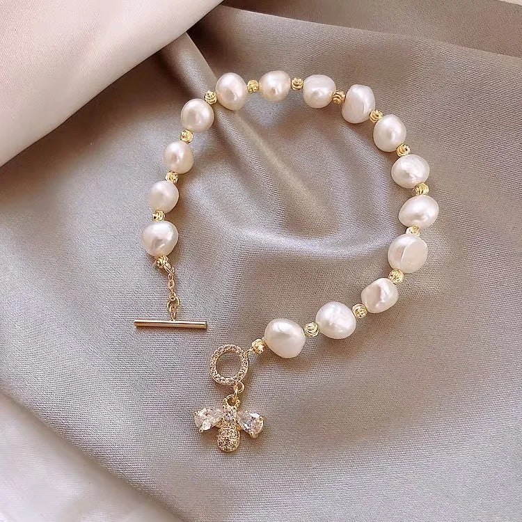 DS Wholesale Fashion Freshwater Pearl Bracelet Vintage Literature Adjustable Bracelet