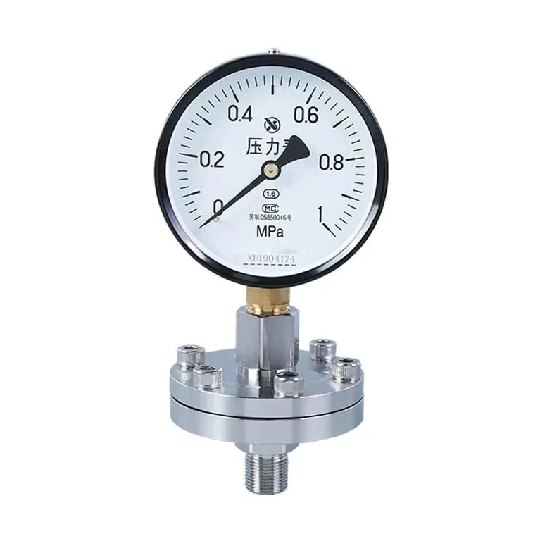 New Stainless steel pressure gauge YTP-100ML 0.1-16 mpa pressure gauge thread type diaphragm pressure gauge dial 100mm M20*1.5