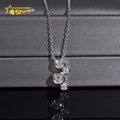 Fashion Jewelry 925 Silver Round Brilliant Cut Moissanite Diamond Pendant Custom Fancy Diamond Pendant Necklace for Women