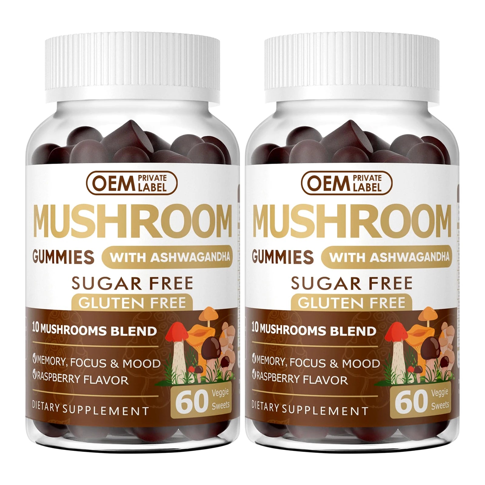 OEM ODM High Quality Lion Mane Mushroom Gummies Complex Nootropics for Adults to Brain for Women