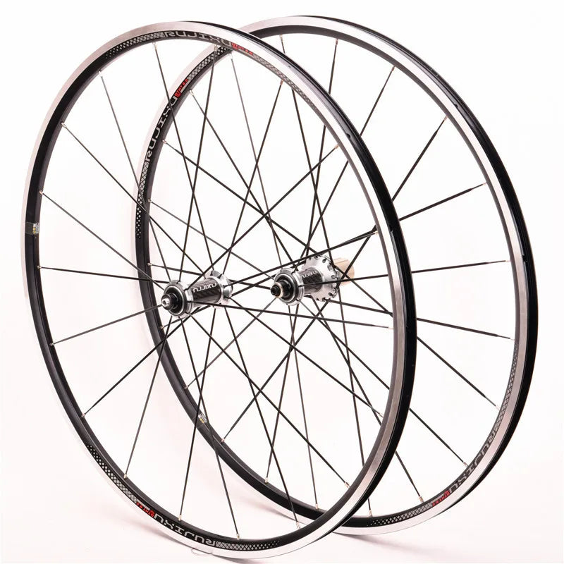 RUJIXU 700C Aluminum Alloy Bicycle Wheelset 18mm Road Bike Wheel with V Brake High Performance 1545g