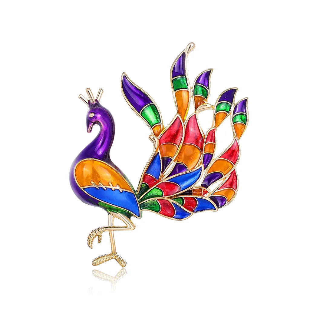 DRAL896 Fashion Enamel Peacock Brooch Ladies Bird Brooch Europe and America Jewelry Wholesale