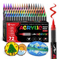 72 Colors Acrylic Paint Markers Soft Brush Tip Pens and Markers Acrylic Paint Pens for Wood Stone Canvas Glass