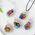 Wholesale Natural Healing Stones Seven Chakra Crystal Gravels Net Pocket Crystal Pendant