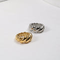 Women Chunky Stainless Steel Wire Braided Twisted Punk Stacking Ring