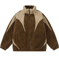Custom Solid Color Zipper Loose Long Sleeve Sherpa Winter Coat Polar Fleece Jacket Street Fashion Jackets for Men