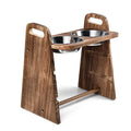 Solid Wood Cat Bowl Rack Retro Style Pet Bowl Rack Adjustable Height Pet Bowl Rack Factory Customization