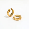 JOOLIM  High End 18K Gold Plated Chunky Simple Hoop Smooth Cambered Earrings Jewelry Stainless Steel Earrings for Women