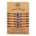 BT1008 Red Good Luck 7 Knots Woven Cord String BraceletsKnotted String Religious Friendship Mal De Ojo Evil Eyes Bracelet