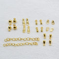 10pcs/bag 18K 14K Brass Extension Chain Teardrop Pendant Tail Tag Closing Piece for Necklace Bracelet Accessories Wholesale