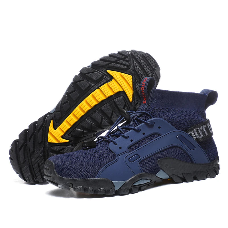 New Style Hiking Shoes Men Size 38-48 Mesh Breathable Mens Socks Sneakers Trail Trekking Running Shoes Summer Sport Footwear