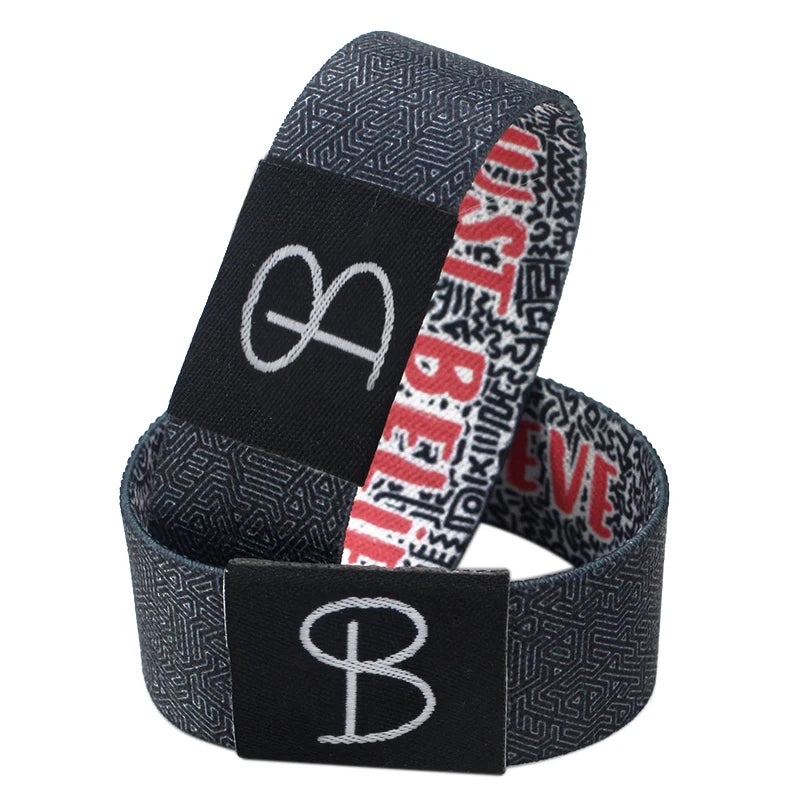 2023 New Arrival Factory Wholesale Custom Woven Polyester Bracelet Elastic Wrist Band Fashion Gifts for Men Woman