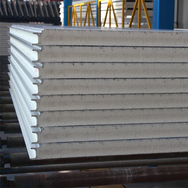 50mm 75mm 80mm 100mm 120mm 150mm Color Steel Insulation Wall Pu Polyurethane Sandwich Panel
