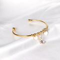 ASONSTEEL Personalized Bangles for Women Stainless Steel Bangles Simple Design 18K Gold-Plated Cuff Bangle