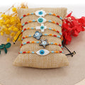 Jingcan Crystal Women Fashion Colored Miyuki Seed Bead Bracelet Set Bohemian Evil Eye Bracelets