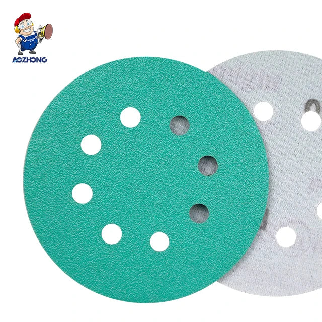 5Inch 8holes Film Sanding Disc 60-1200Grit Sandpaper PET Dry and Wet Dual Use Abrasive Paper Polyester Film Sand Discs