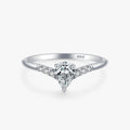 Ailmay Top Quality Real 925 Sterling Silver Fashion Water Drop Shape CZ Finger Ring for Women Luxury Wedding Accessories Jewelry