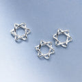 Hot Sales 925 Sterling Silver Six Pointed Star Hexagram Charms for Fine Jewelry Making Pendants Connectors