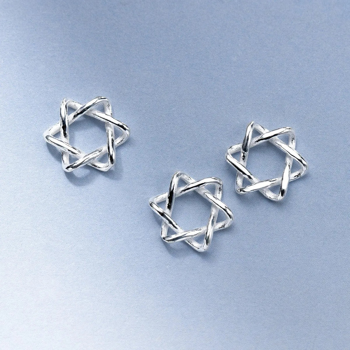 Hot Sales 925 Sterling Silver Six Pointed Star Hexagram Charms for Fine Jewelry Making Pendants Connectors