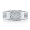 HanYu 925 Sterling Silver D VVS1 Diamond Ring for Men Luxury Round Brilliant Cut Moissanite Hiphop Ring