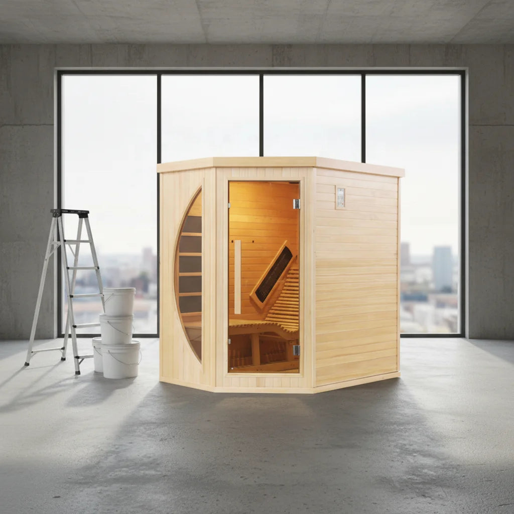 America Warehouse Stock Canada Hemlock Infrared Heater One Person Sauna Room Indoor