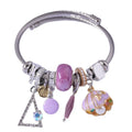Handmade DIY Stainless Steel Bracelet with Triangle Crystal Shell Pearl Fashion Charm Beaded Bracelet