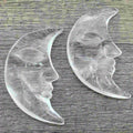 HUIYING Wholesale Bulk Hand Carved Yellow Tiger Eye Moon Face Healing Crystals Moon Carving Crafts Clear Quartz Moon Face