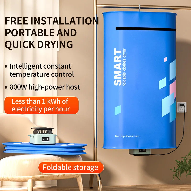 Wholesale New Product Small Power 800W  Small Clothes Drying Safe Portable Dryer Clothes Quick Drying Dryer