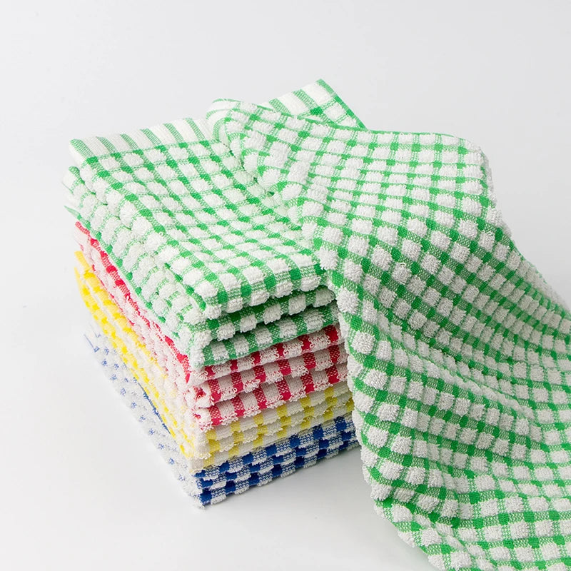 Factory Customized Cleaning Cloths Lint-free Absorbent Reusable Towels for Kitchen Dish Washing Glass Household Cotton Towels