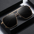Double Bridge Polygon Polarized Sunglasses Metal Frame Oversize Men and Women Sun Protective Driving Sunglasses