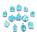 Wholesale Natural Larimar Pendant  Heading Crystal Charm Lucky Jewelry Crystal Necklace for Decoration and Gift
