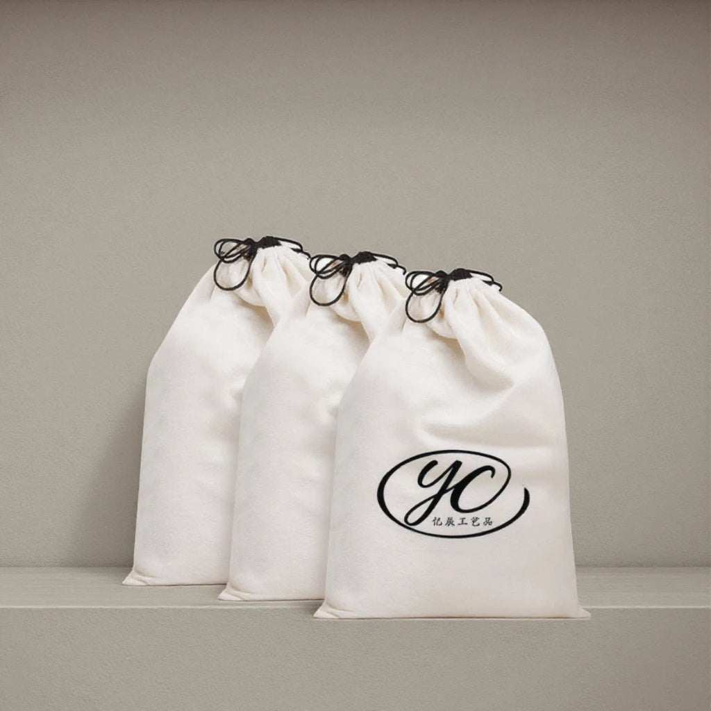 Custom Giant Cotton Canvas Drawstring Bag for Shoes and Clothes Recyclable Wholesale Dust Bag for Handbags
