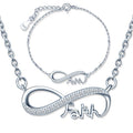 Infinity Faith Bracelets Necklaces 925 Silver Jewelry Sets for Women