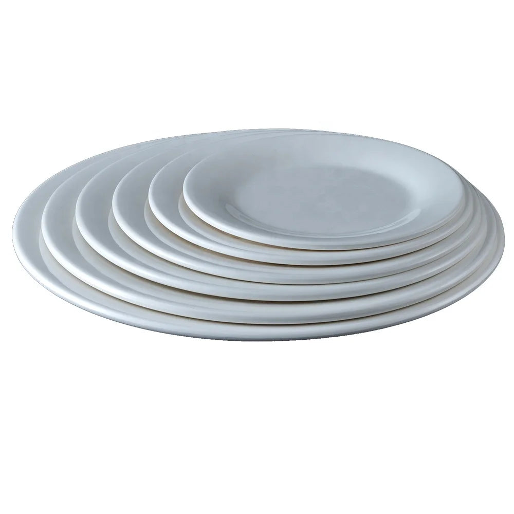 Unbreakable Restaurant Dinnerware 8.5 Inch Cheap White Round Melamine Dessert Plate
