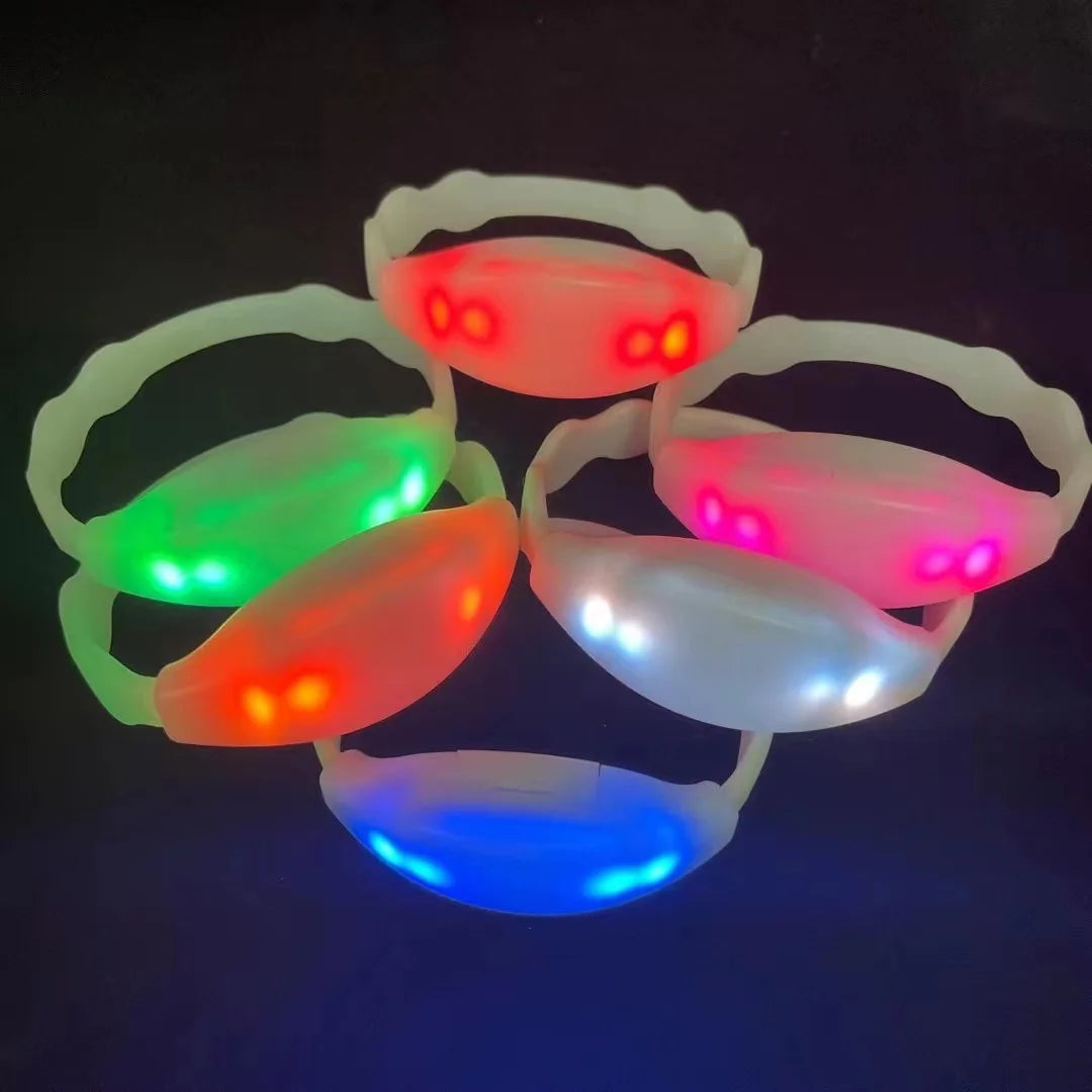 Christmas LED Flashing Bracelet Wristbands Wireless Remote Battery Included RGB  Changing for Parties/Festivals/Concerts/Event