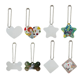 Wholesale Double Sided Printing Blank Sublimation Dog ID Tag Keychains with Aluminium Sheets