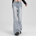 New Women's Hot Jeans Slimming European and American Style Casual Versatile Low Waist Washed Denim Trousers for Women