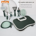 UniLink Eco-friendly Set of Plastic Dog Grooming Products Hair Removal Comb Bath Brush Toothbrush Bowl Basin for Beauty Care