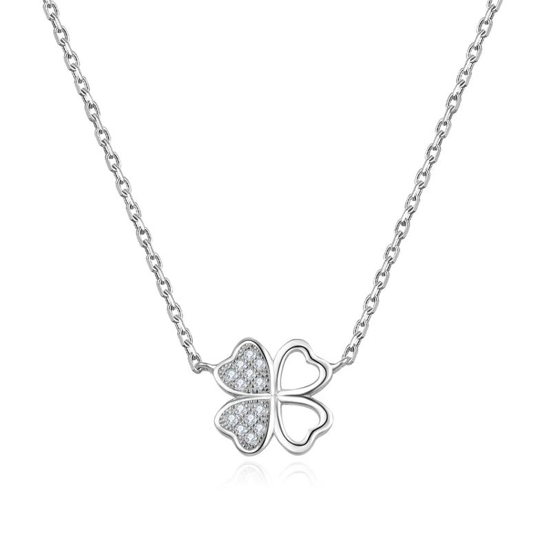 Poliva Customizable 925 Sterling Silver 3A Cubic Zircon Lucky Flower Best Friends Wedding Necklace Trendy Style