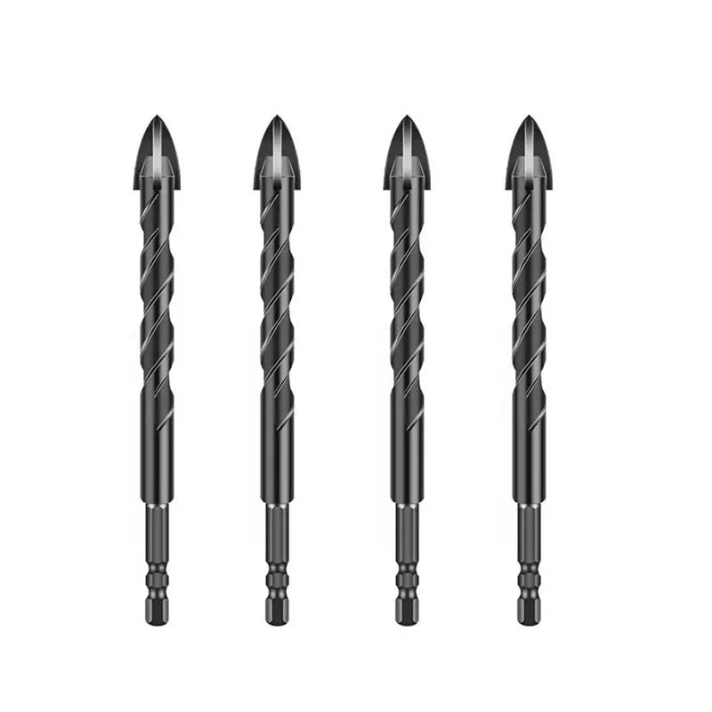 Cross Carbide Tipped Drill Bits with Quick Change Hex Shank for Drilling 3 4 5 6 8 10 12mm Hole on Glass Tile Porcelain