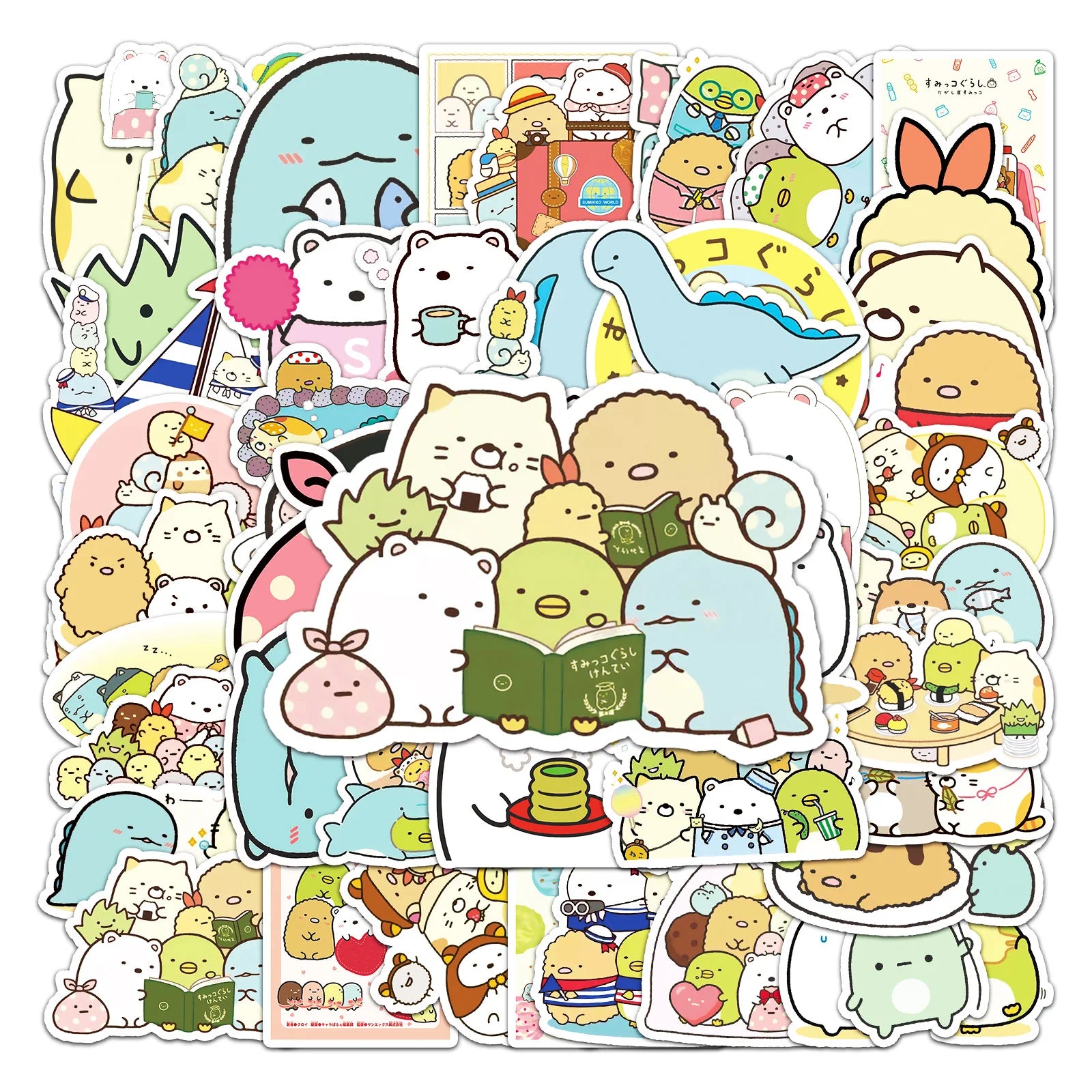60PCS Popular Anime Chiikawa Lovely Sumikko Gurashi Cartoon Stickers