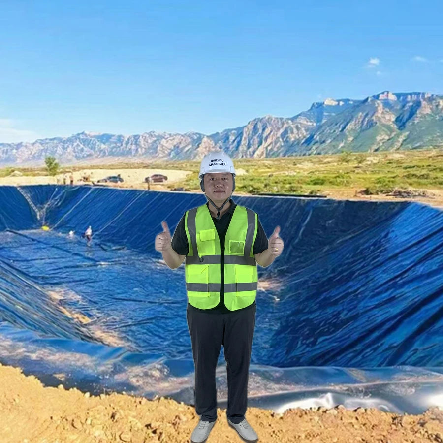 1 2 mm Hdpe_geomembrane 250gsm Waterproofing 1mm for Fish Farm Pond Liner landfill  Biogas Digester taillings