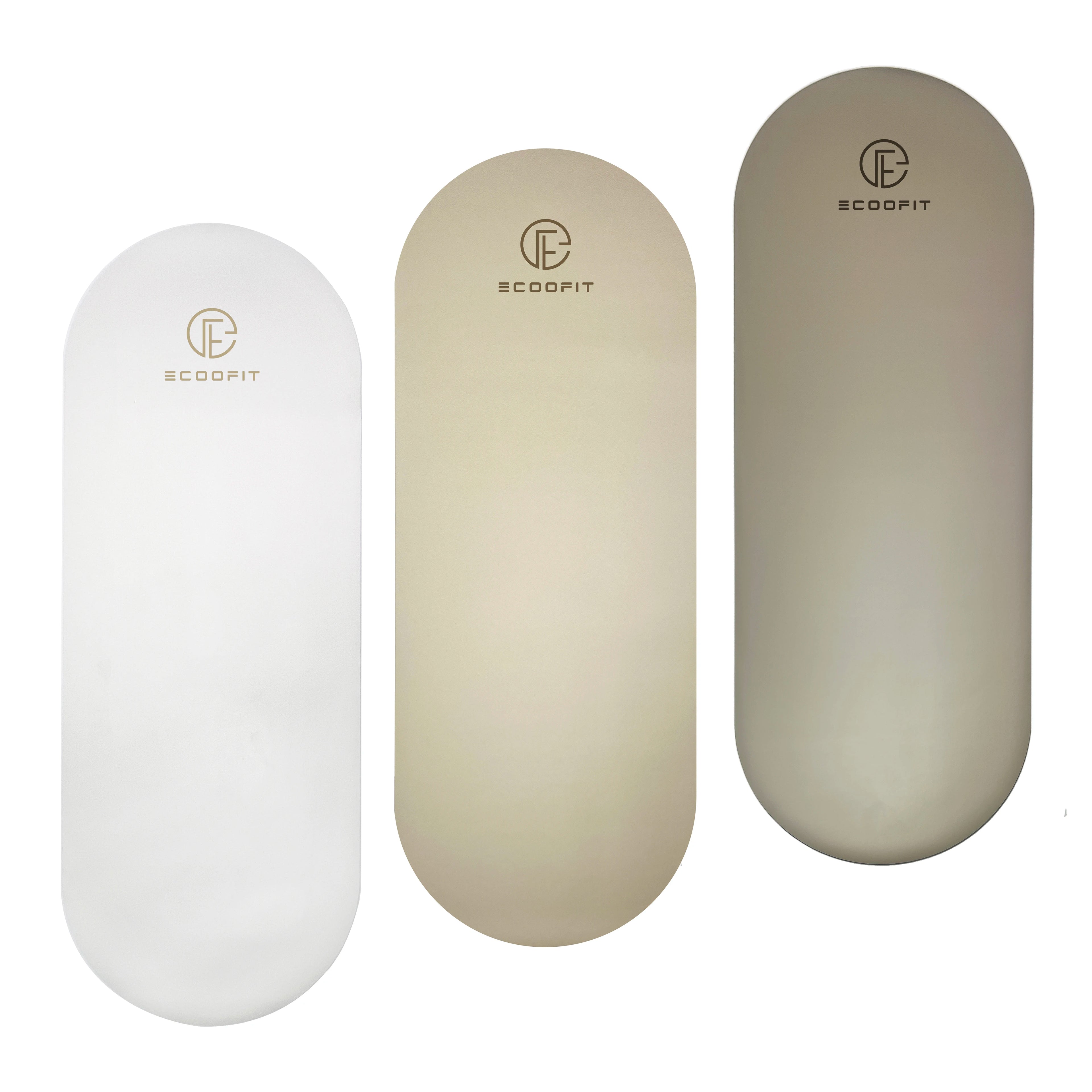 White Beige Nude Rose Milk Tea Army Green Purple Black Custom Arch Oval Pill Capsule Shape Frost Matte Vegan PU Rubber Yoga Mat