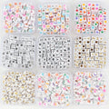 100pcs Mixed Square/Heart Alphabet Letter Beads 7x4mm 6x6mm 7x7mm for Jewelry Making DIY Accessories